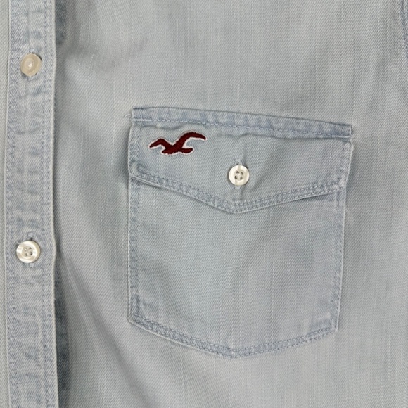HOLLISTER Women's Denim Jean Button Down Shirt Size Medium - Picture 3 of 7